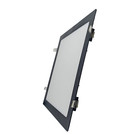 Panel Led 12w Cuadrado Carcasa Negra o de colores Luz Cálida Incrustar